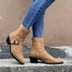 thumbnail image 3 of NECHOLOGY Botas Mujer Adulto Femenino Zapatos Botines para mujer Botas casuales grandes de tubo corto de tacón grueso con punta de moda de otoño e invierno para mujer (Brown, 9), 3 of 6
