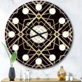 thumbnail image 2 of Designart 'Gold And Black Art Deco Pattern Mid-Century Modern Wall Clock, 2 of 4