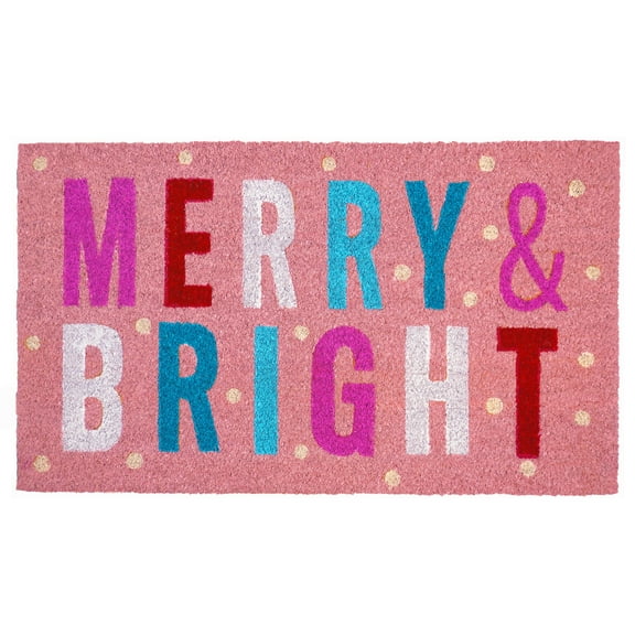 Calloway Mills 107561729 Pink Merry & Bright  Doormat 17" x 29"