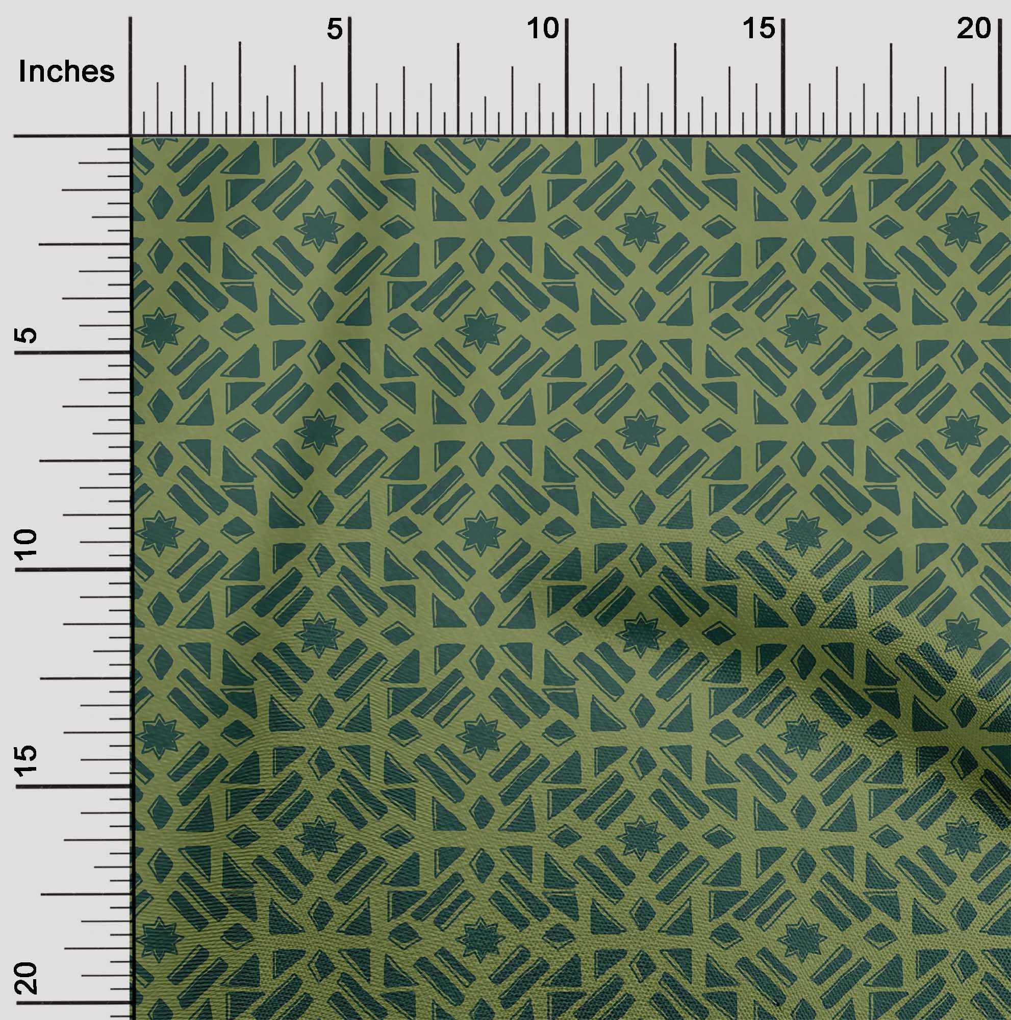 oneOone Organic Cotton Voile Fabric Geometric Block Printed Craft Fabric BTY 42 Inch Wide