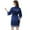 Blue, variant on Women's ‌Lace Trim Kimono‌ Rhinestones Short Sleeve for S-2XL Silky Satin Bridal Party Robe