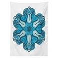 thumbnail image 3 of Ambesonne Mandala Tablecloth Rectangular Table Cover, Traditional Blooming Floral, 60"x90", Blue White, 3 of 4