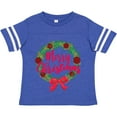 thumbnail image 3 of Inktastic Merry Christmas Wreath with Red Bow and Ornaments Boys or Girls Toddler T-Shirt, 3 of 5