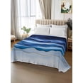 thumbnail image 2 of Navy Blue Ombre Flat Sheet Only Twin Size, Soft Breathable Bed Top Sheets for Mattress, Modern Moire Abstract Art Luxury Luxury Bedding Flat Sheets for Home Hotel Bedroom Bed Protection, 2 of 9