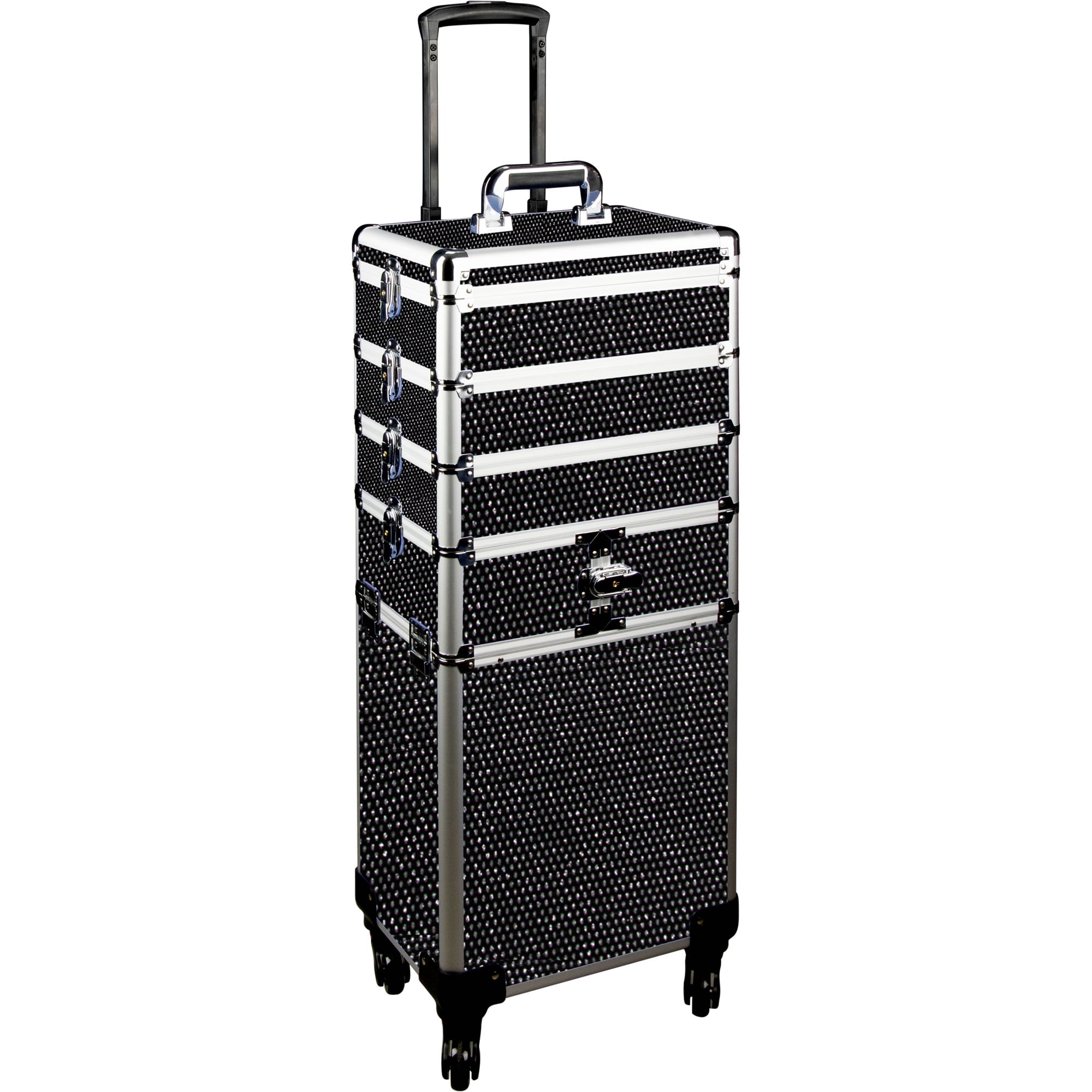 9 in 1 Professional Aluminum Interchangeable Rolling Makeup Train Case