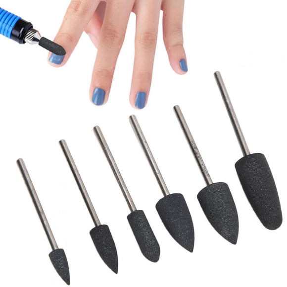 Cabezal de pulido para manicura, 6 brocas para uñas, brocas para decoración de uñas, brocas para uñas, resultados impresionantes