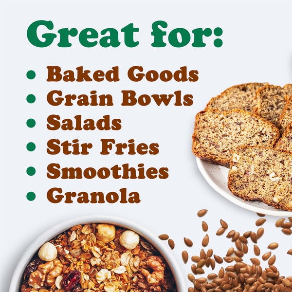 Organic Dry Roasted Whole Brown Flax Seeds, 2.5 Pounds – Non-GMO, Vegan, Kosher, Bulk – by Food to Live