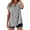 Black, variant on Women's Shirts Short Sleeve Button Up Plus Size Striped V Neck Roll Cuff Loose Top