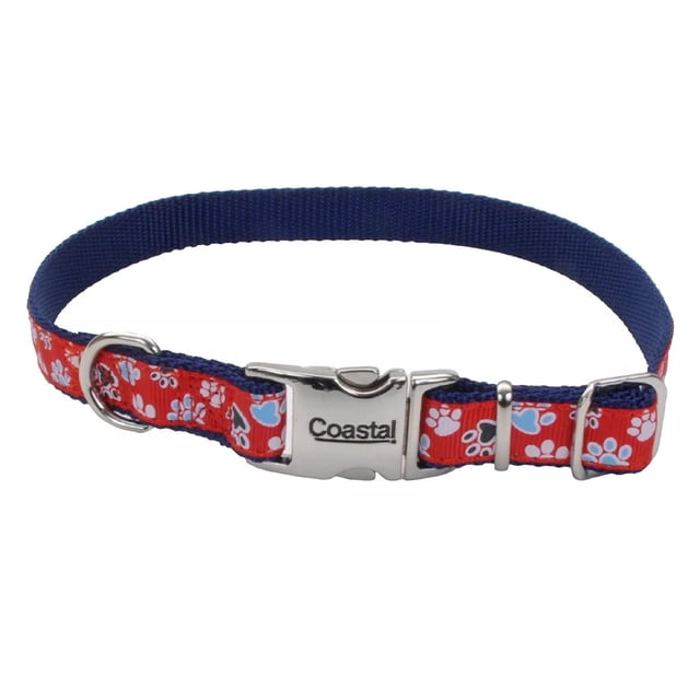 Collar para perro, cinta costera, hebilla metálica ajustable, 2 x 20 cm, color rojo