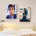 thumbnail image 5 of 1 póster de anime samurái de ojos azules, adhesivo para dormitorio, estudio, arte de pared, cuadro decorativo colgante, material impreso de alta calidad, 5 of 5
