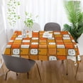 thumbnail image 6 of 60x108 Inch Tablecloth Polyester Square Tablecloth for Home Kitchen Dinner Decor Squares with Smiling Pumpkins, 6 of 9