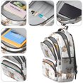 thumbnail image 4 of Highland Cow and Dot Print Backpack for School, Cute School Bag with Adjustable Shoulder Straps and Padded Back, 16.9"x12.6"x5.9", 4 of 5