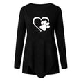 thumbnail image 3 of Fridja Womens O-Neck Irregular Button Long Sleeve Print Casual Top Blouse, 3 of 5
