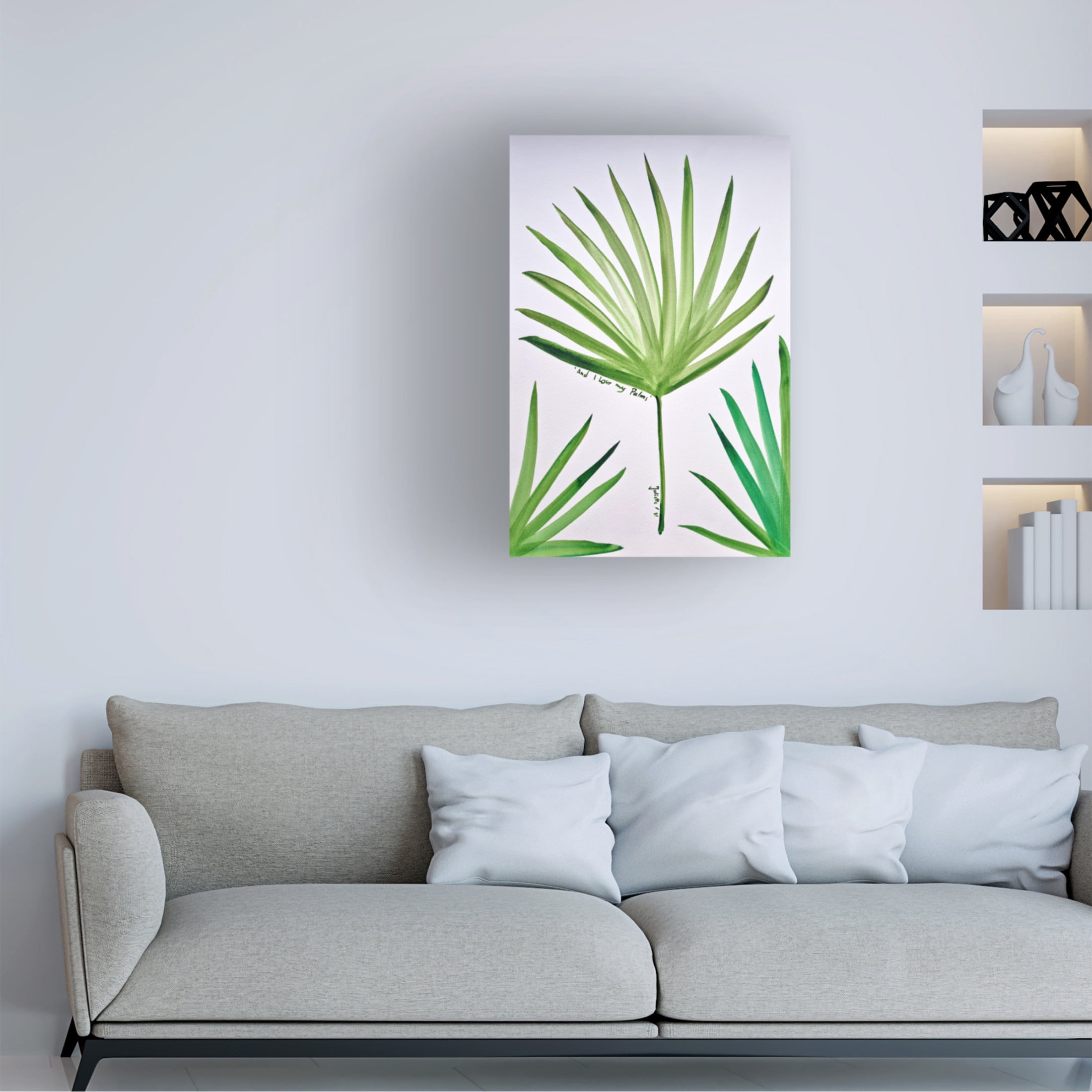 Trademark Fine Art Julija Belickien? And I love mu Palms Canvas Wall Art