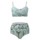 thumbnail image 2 of Gibobby Bañador de Bikini Conjunto de traje de baño con estampado sexy dividido para mujer(Verde de menta,G), 2 of 5