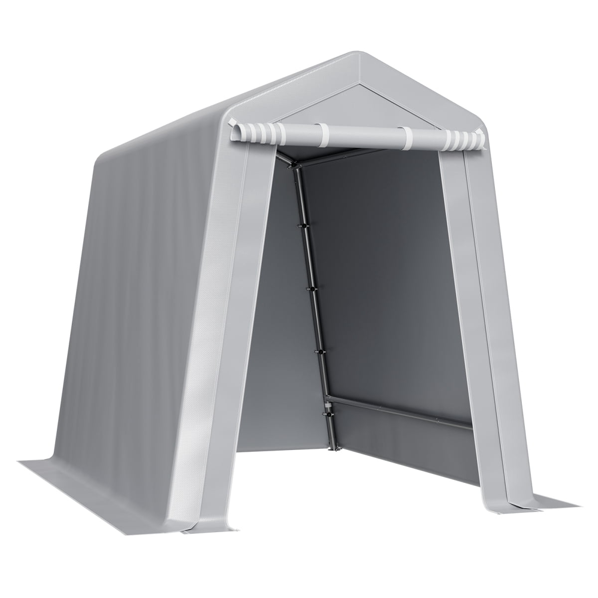 TENGDA  6x8 FT Outdoor Portable Storage Shelter Shed Waterproof Galvanized Metal Frame Carport Canopy Tent with Zipper Door for Patio Garden Equipment Storage