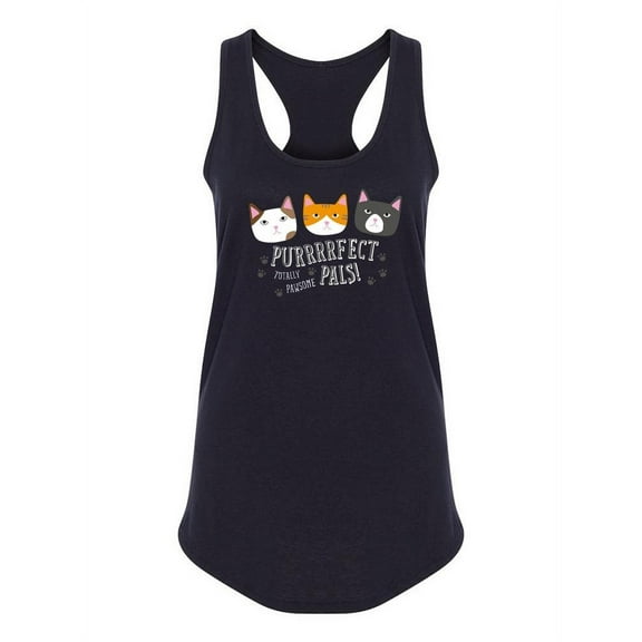 Purrrrfect Pals! Cute Cat Design Tank Women -Image by Shutterstock, Female x-Large