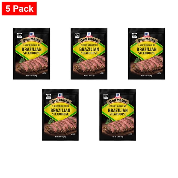 McCormick Grill Mates Brazilian Steakhouse Marinade 1.06 oz - 5 Pack