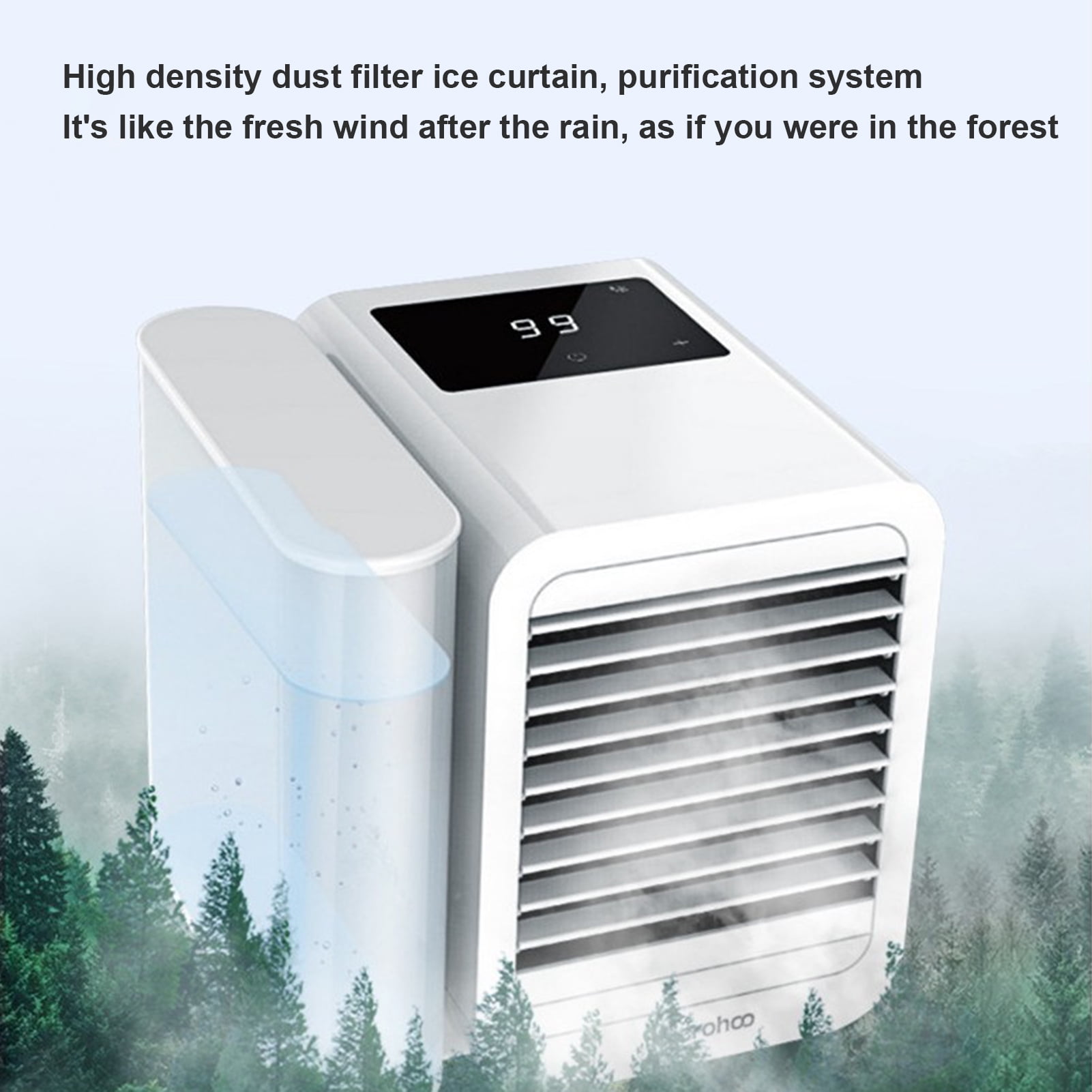 USB Mini Air Conditioner with Light Multifunctional Personal Air ...