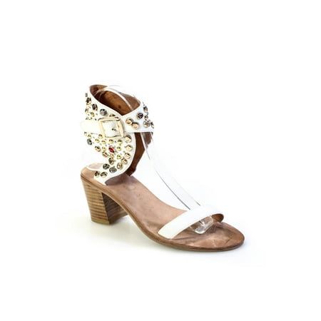 

Pre-owned|Ibiza Last Jeffrey Campbell Womens Crystal Studded Ankle Strap Sandals White 6
