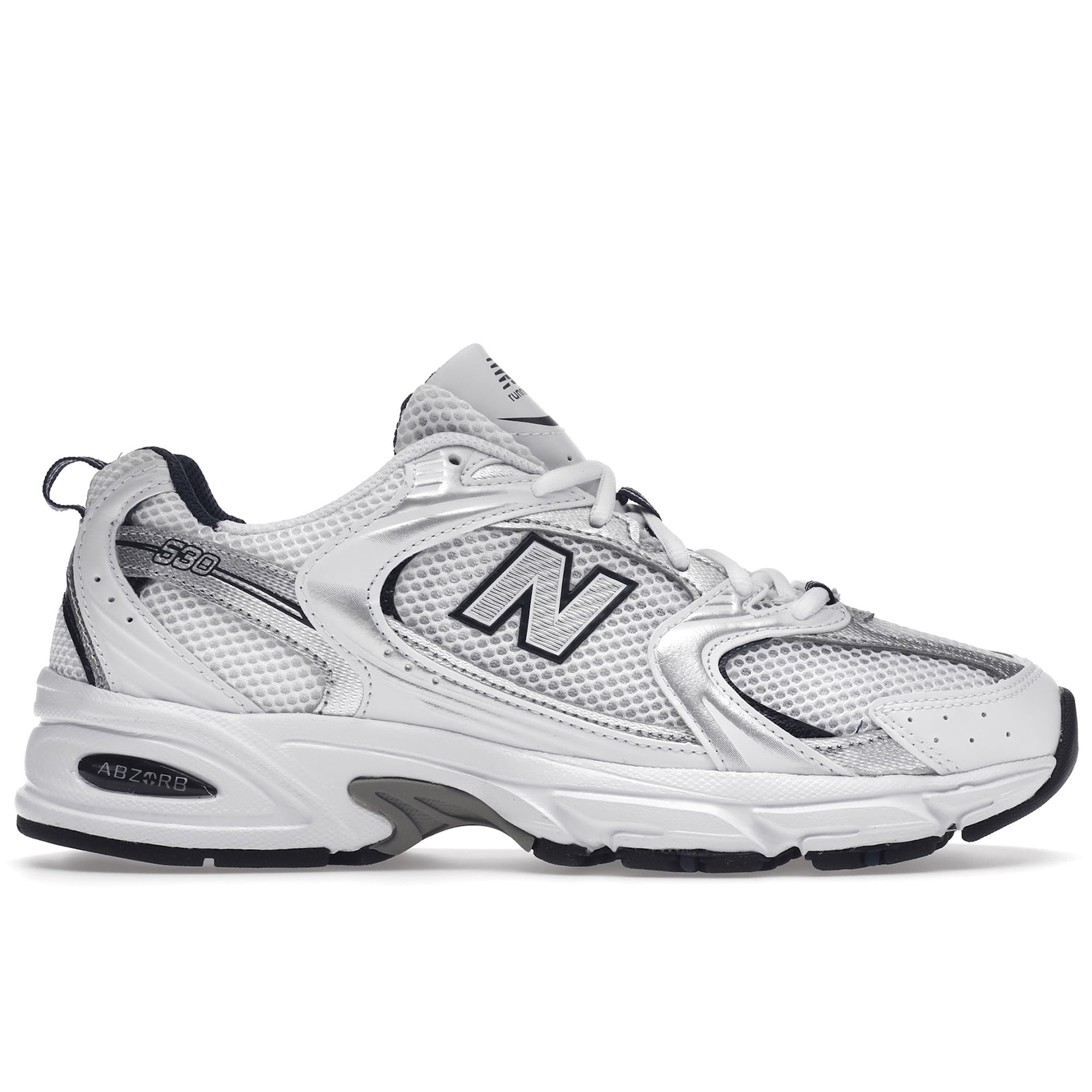 New Balance Men's 530 White Silver Navy Casual Shoe