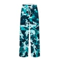 thumbnail image 6 of Men's Casual Pants, Plain Knit Solid Color with Camouflage Print Pocket, Home Pajama Trousers for Sleeping, Lounge Wear and Indoor Comfort,Cyan,S, 6 of 7