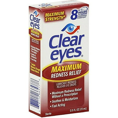 - Clear Eyes Maximum Strength Redness Relief - #1 Selling Brand of Eye Drops - Relieves Dryness, Burning, and Irritations