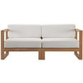 thumbnail image 2 of Modway Upland 2-Piece Solid Teak Wood Patio Loveseat in Natural and White, 2 of 7