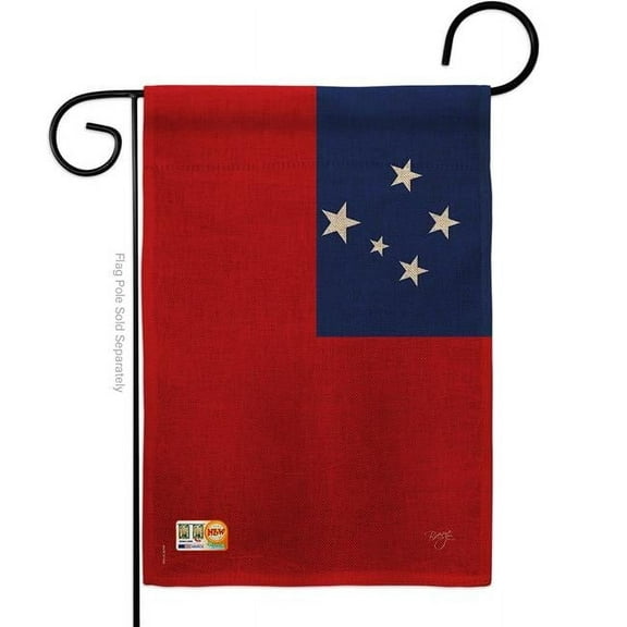 13 x 18.5 in. Samoa Burlap Flags of the World Nationality Impressions Decorative Vertical Double Sided Garden Flag