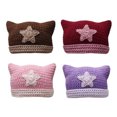thumbnail image 5 of Fashion Hat for Women Girls Ear Knit Hat Lovely Skull Hat Star Crochet Bonnet Hat Punk Headdress, 5 of 8