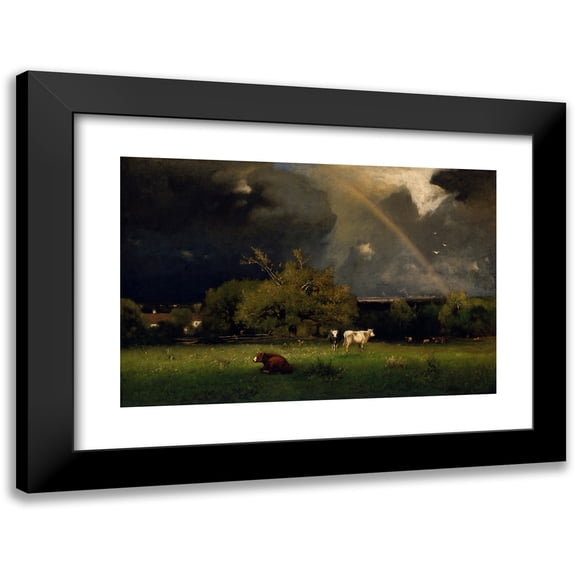 George Inness 14x11 Black Modern Framed Museum Art Print Titled - The Rainbow