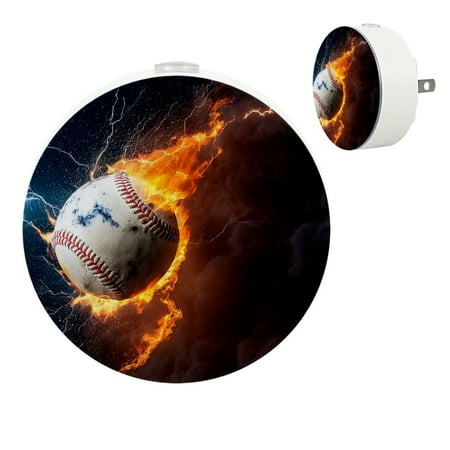 

YZUOUZY Night Light Lamps for Bedroom Small Lamps Set of 2 Softball Ball Water Fire
