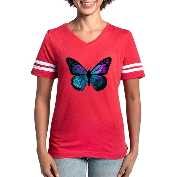 CafePress - Galactic Butterfly T Shirt - Womens Football Shirt