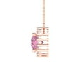 thumbnail image 3 of 1.24 ct round cut halo pink Crystal 14k pink rose hypoallergenic Solid gold Designer Everyday Affordable Dainty Necklace Pendant + 18" hypoallergenic Solid gold chain, 3 of 6