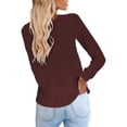 thumbnail image 3 of MAWCLOS Women Long Sleeve Solid Color Tops T Shirts Casual Pullover Tee, 3 of 3