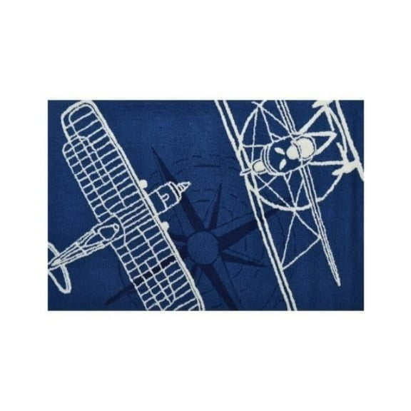 Outline Plane Area Rug, 2.8 x 4.8 in., Navy