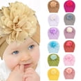 thumbnail image 4 of Shenmeida Newborn Baby Girl Threaded Bronzing Flower Hat Cotton Baby Bow Beanie Spring Hats for Toddler, 4 of 5