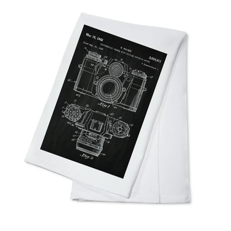 - Blackboard Patent - Camera with Exposure Meter - Lantern Press Artwork (100% Cotton Kitchen Towel)