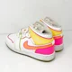 thumbnail image 5 of Ni - ke Ni - ke Girls Air Jordan 1 Mid SE CV4611 White Basketball Shoes Sneakers Size 5.5Y, 5 of 5