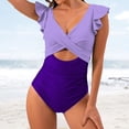 thumbnail image 2 of Clearance! Hontri Women's Slimming And Shielding Two Piece Swimsuit for Women with Straps Plus Size Swimwear Purple Xxl, 2 of 5