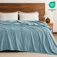 thumbnail image 3 of PHF Fleece King Blanket, Fuzzy Soft Lightweight Blankets for Bed, Sofa, Suitable for All Season, Dusty Blue, 108x90 inches, 3 of 7
