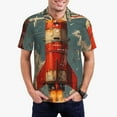 thumbnail image 1 of Vsdgher Polos à Imprimé Fusée Rouillée pour Hommes, Polo à Manches Courtes Extensible pour Hommes, Chemises pour Hommes-TG, 1 of 6