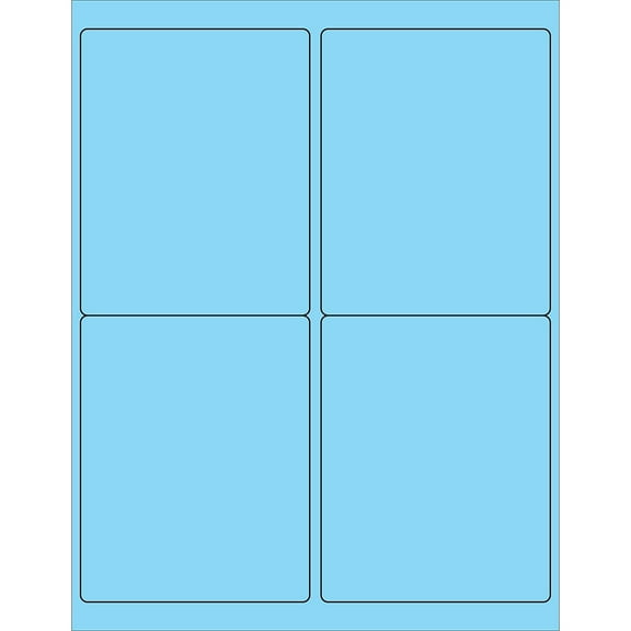 Tape Logic Laser Label,Rect,4x5",Pastel Blue,PK400 LL181BE