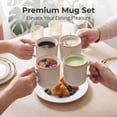 thumbnail image 3 of Onader 4-Pieces Coffee Mugs Set, Water Cups with Large Handle, 12 oz Ceramic Mugs Suitable for Tea Milk Latte, Stain-Resistant & Microwave Safe, Beige, 3 of 8