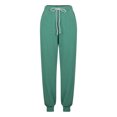 thumbnail image 5 of Diufon Womens Cotton Sweatpants Solid Color Legging Pants High Waist Button Pants with Pockets, 5 of 6