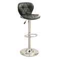 thumbnail image 1 of Poundex Tabouret de Bar Pivotant Réglable en Similicuir Capitonné 43 Pouces Noir (Ensemble de 2), 1 of 8