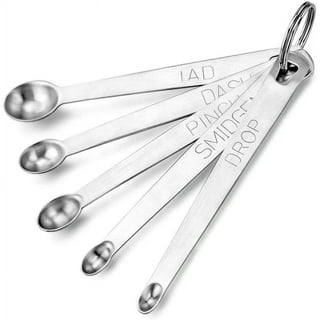  CuttleLab 22-Piece Stainless Steel Measuring Cups and Spoons Set,  Tad Dash Pinch Smidgen Drop Mini Measuring Spoons, Measuring Stick Leveler,  Measurement Conversion Chart Fridge Magnet, (Country Chic): Home & Kitchen