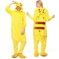 thumbnail image 1 of Monos CON CAPUCHA DE Pikachu para niños, pijamas cálidos para adultos, monos de punto de dibujos animados a juego para la familia, Kigurumi, 1 of 4