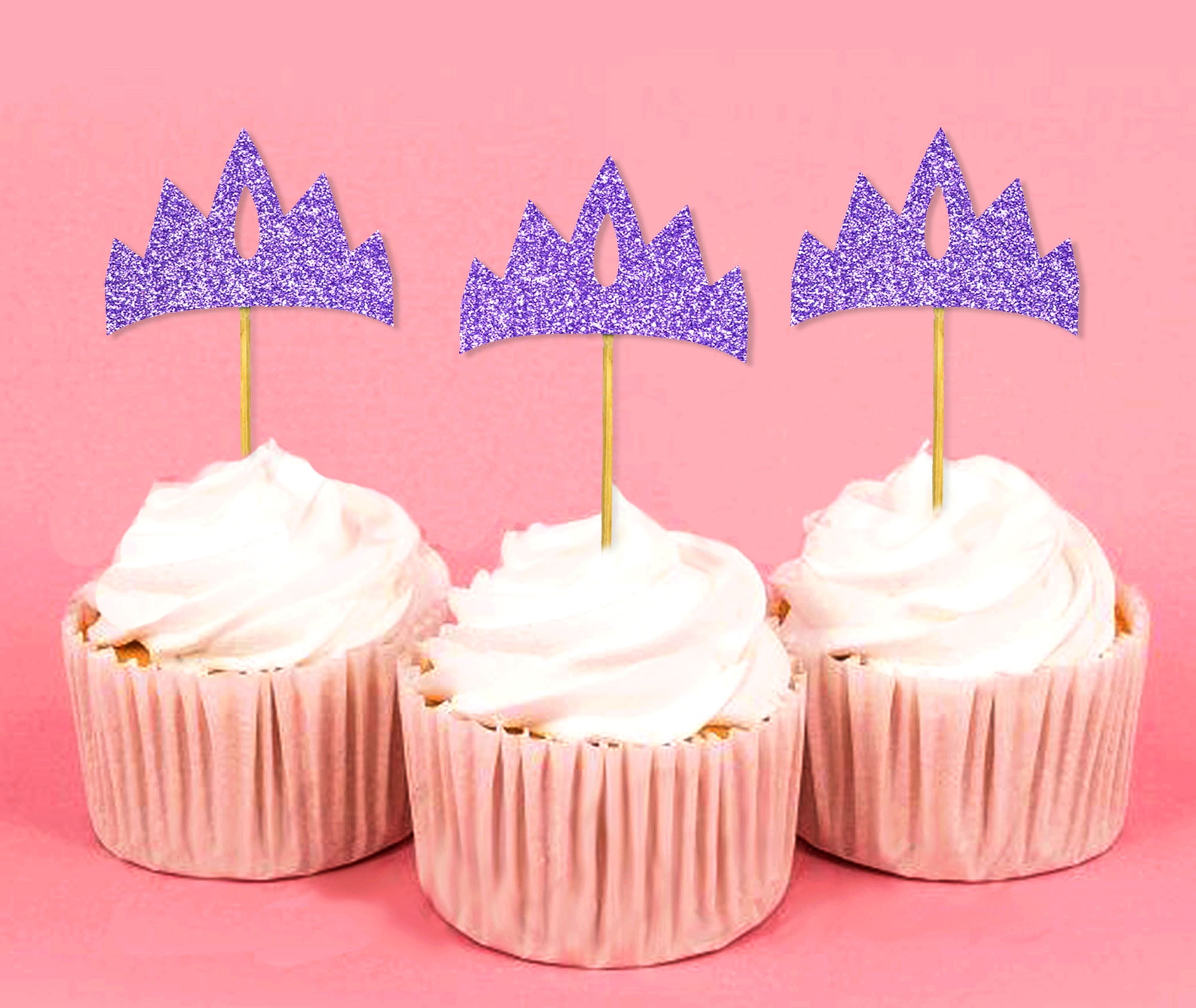 Darling Souvenir, Crown Shape Cupcake Toppers, Tiara Girls Birthday