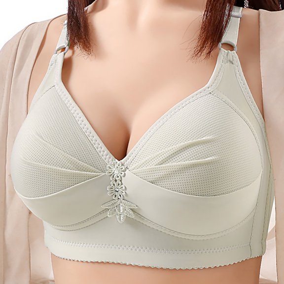 Nfurl Wireless Bras for Women Adjustable Strap Push up Full Coverage Bralettes Molded Cup Comfortable Everyday Bras Gray,40